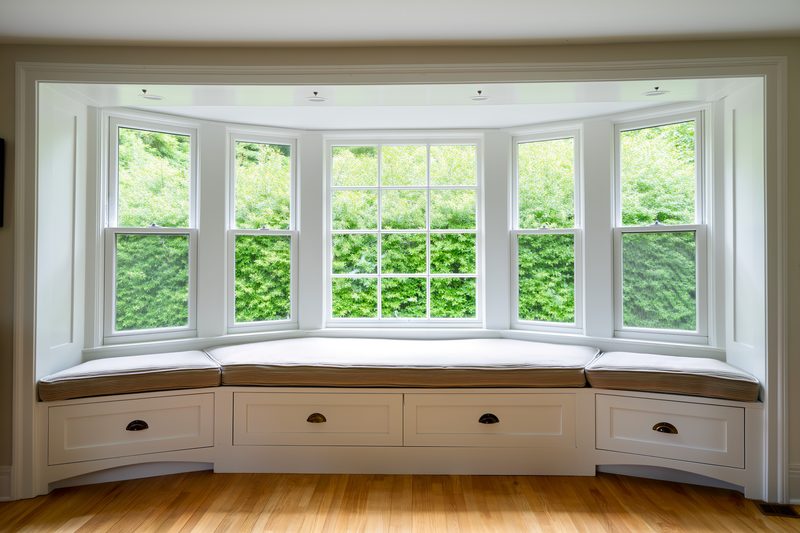 Bay Windows with Dummy Sash and Lead Design in Fanlights